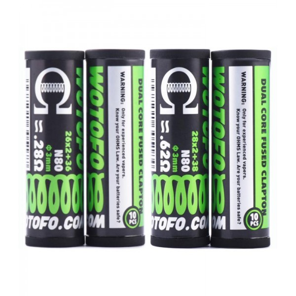 Wotofo Ni80 Dual Core Fused Clapton Prebuilt Coils (10τεμ.) Wotofo Ni80 Dual Core Fused Clapton Prebuilt Coils (10τεμ.)