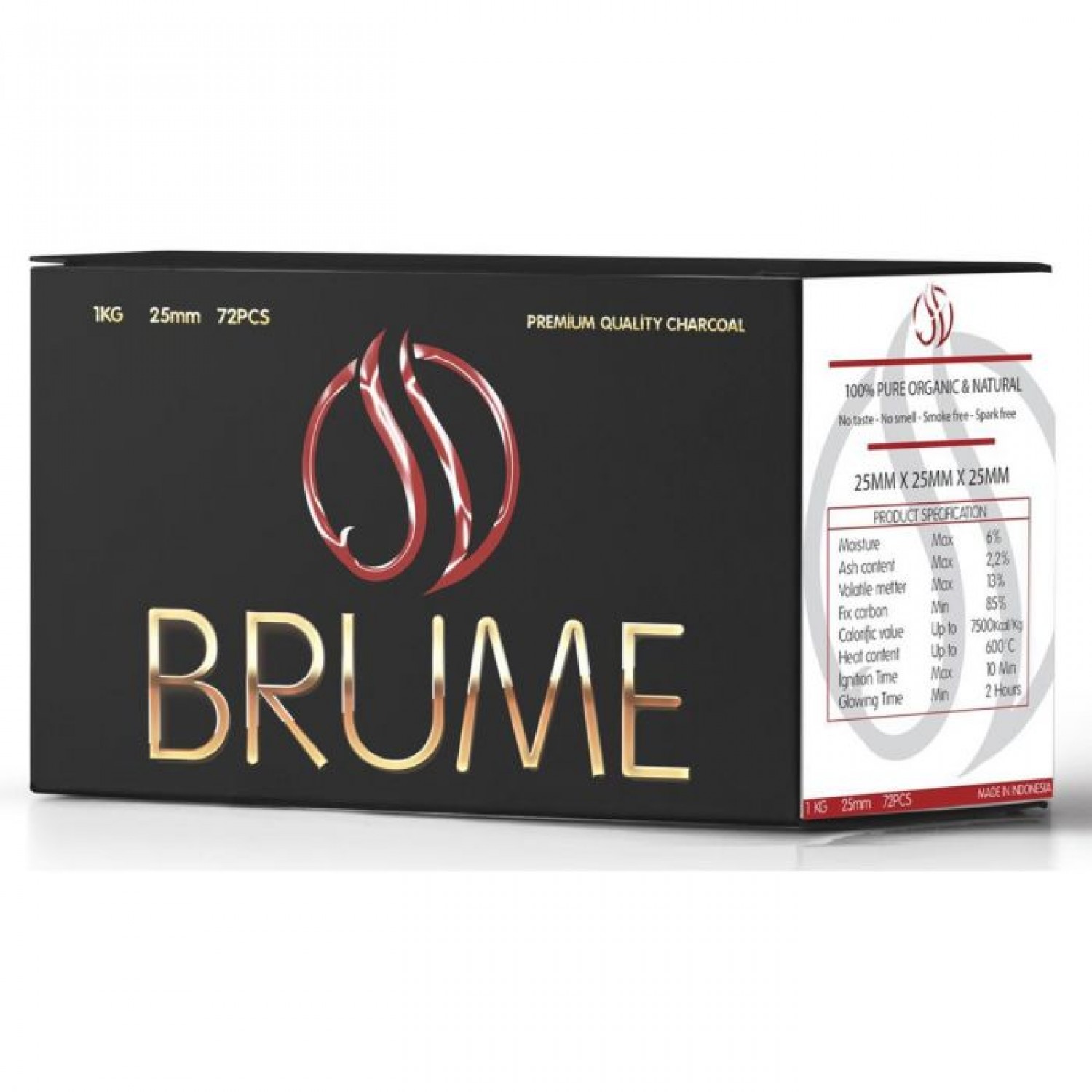 Brume Premium Coco Κάρβουνα 25mm - 72τμχ