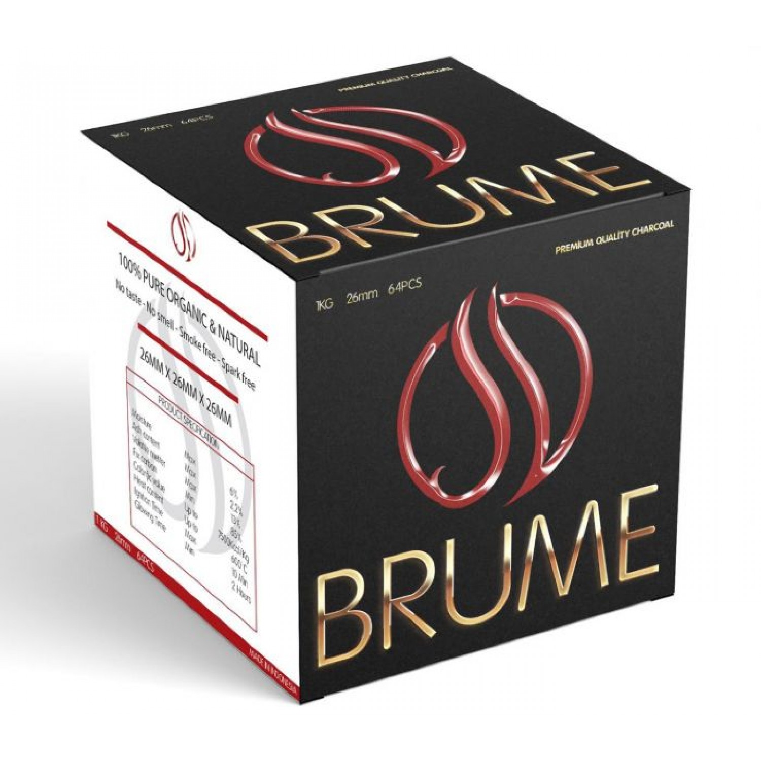Brume Premium Coco Κάρβουνα 26mm - 64τμχ