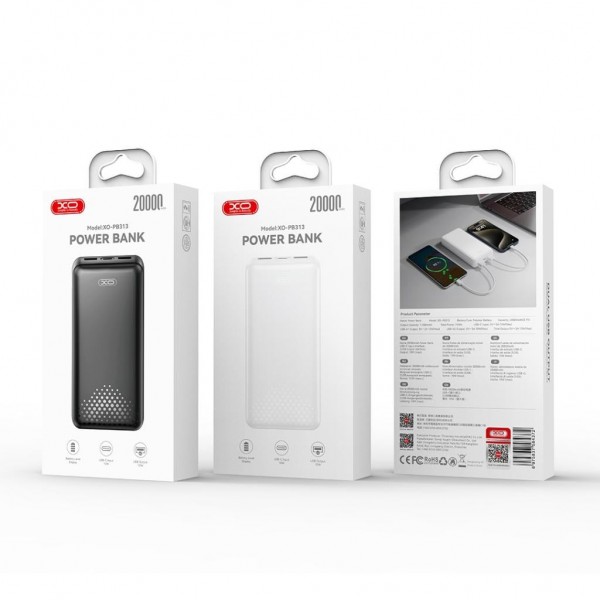 XO Power Bank 20000mAh, black – PB313