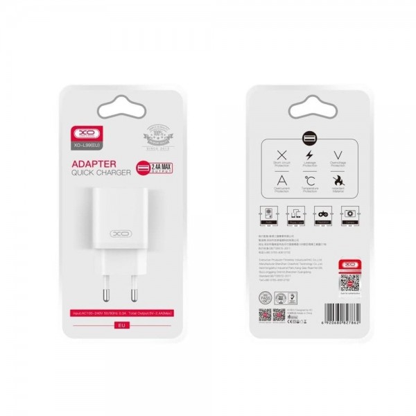 XO – L99 wall charger USB-A, 2,4A white